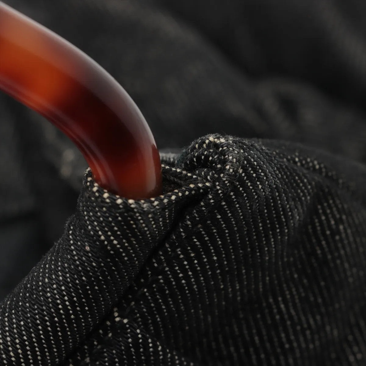 美品 シャネル シリアルシール付 ロゴ デニム プラスチックハンドル ハンドバッグ トート ブラック 黒 レディース MMM CS53-5