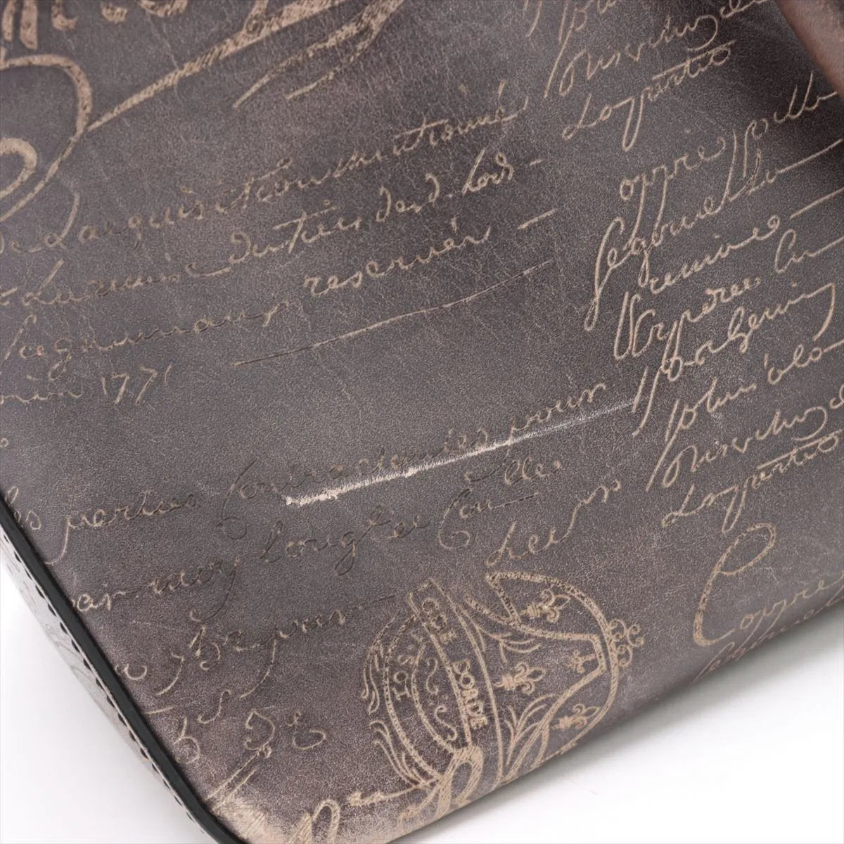 極美品 ベルルッティ トゥジュール カリグラフィ スクリット レザー トート バッグ ショルダー ビジネス 通勤 A4 メンズ EEE CU55-2